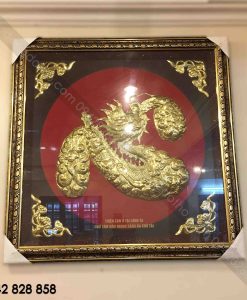 CHỮ TÂM HÓA RỒNG NỀN ĐỎ