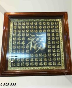 CHỮ PHÚC LIỀN TẤM ĐỒNG NỀN ĐEN