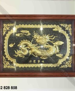 CHỮ TÂM HÓA RỒNG LIỀN TẤM ĐỒNG 1M2
