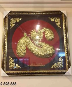 CHỮ TÂM HÓA RỒNG NỀN ĐỎ