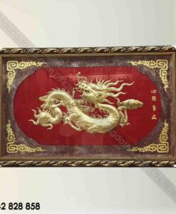 CHỮ TÂM LIỀN TẤM ĐỒNG NỀN NHUNG 1M2