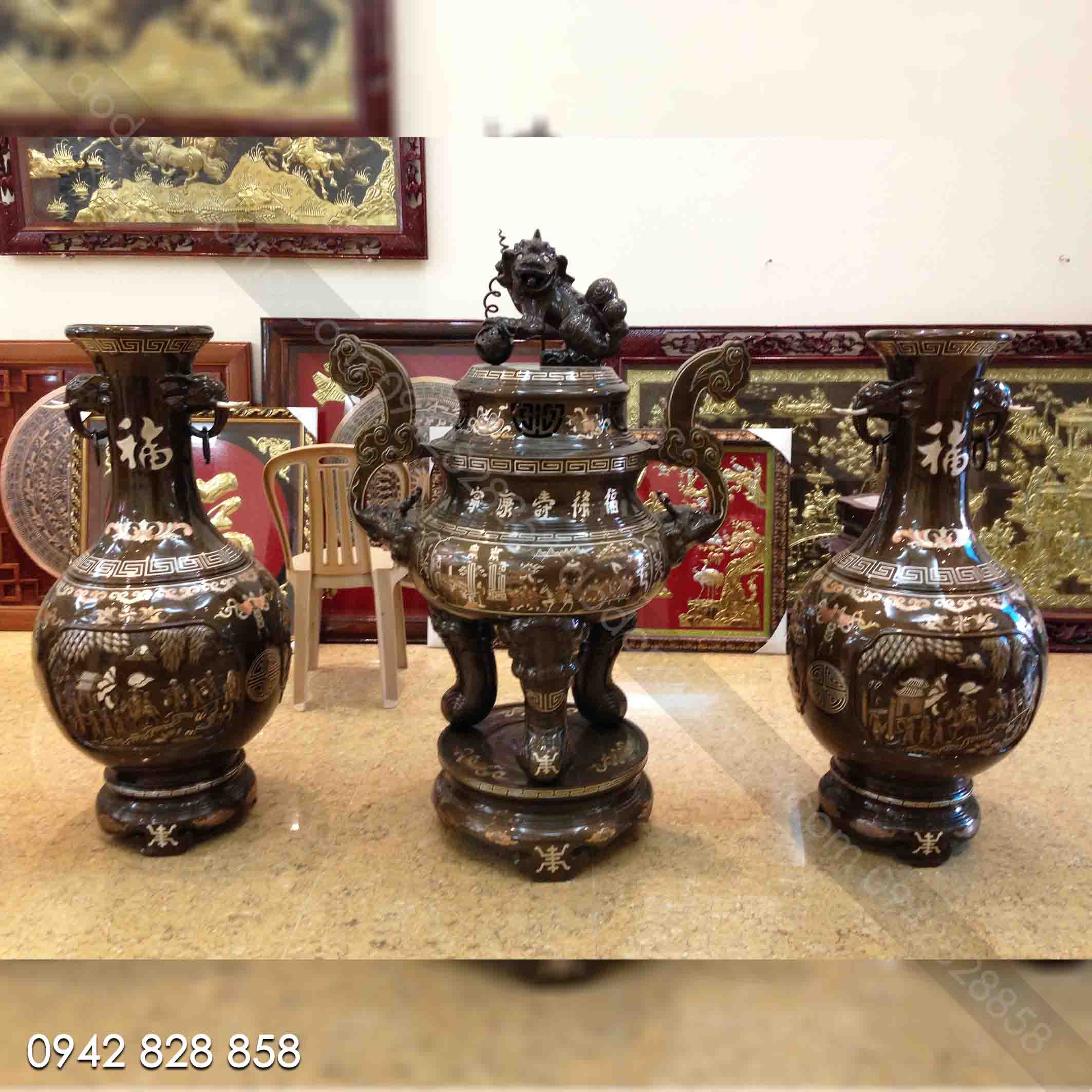 ĐỈNH MAO RỒNG 1M4 VÀ ĐÔI LỌ TAI VOI 1M2