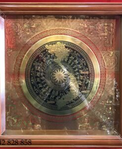 TRANH MẶT TRỐNG ĂN MÒN BẢN ĐỒ VIỆT NAM NỀN ĐỒNG 60X60CM