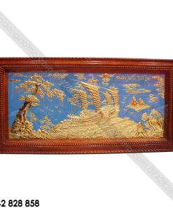 TRANH THUẬN BUỒM XUÔI GIÓ NỀN XANH 1M7 x 90CM