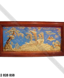 TRANH THUẬN BUỒM XUÔI GIÓ NỀN XANH 1M7 x 90CM