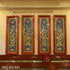 TRANH TỨ QUÝ LIỀN TẤM ĐỒNG NỀN XANH 1M2 x 40CM
