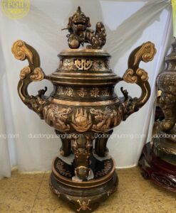LƯ ĐỒNG ĐỎ RỒNG NỔI CẠO MÀU 1M50