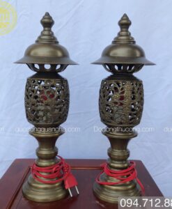 ĐÈN ĐỒNG VÀNG HUN NÂU GIẢ CỔ