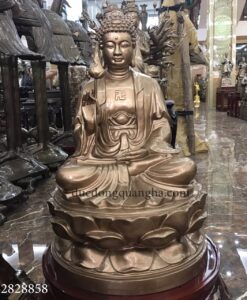 TƯỢNG PHẬT ADIDA ĐỒNG ĐỎ CAO 1M