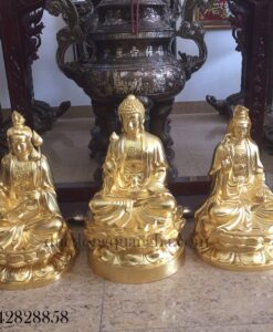 TƯỢNG PHẬT TAM THẾ THIẾP VÀNG 9999