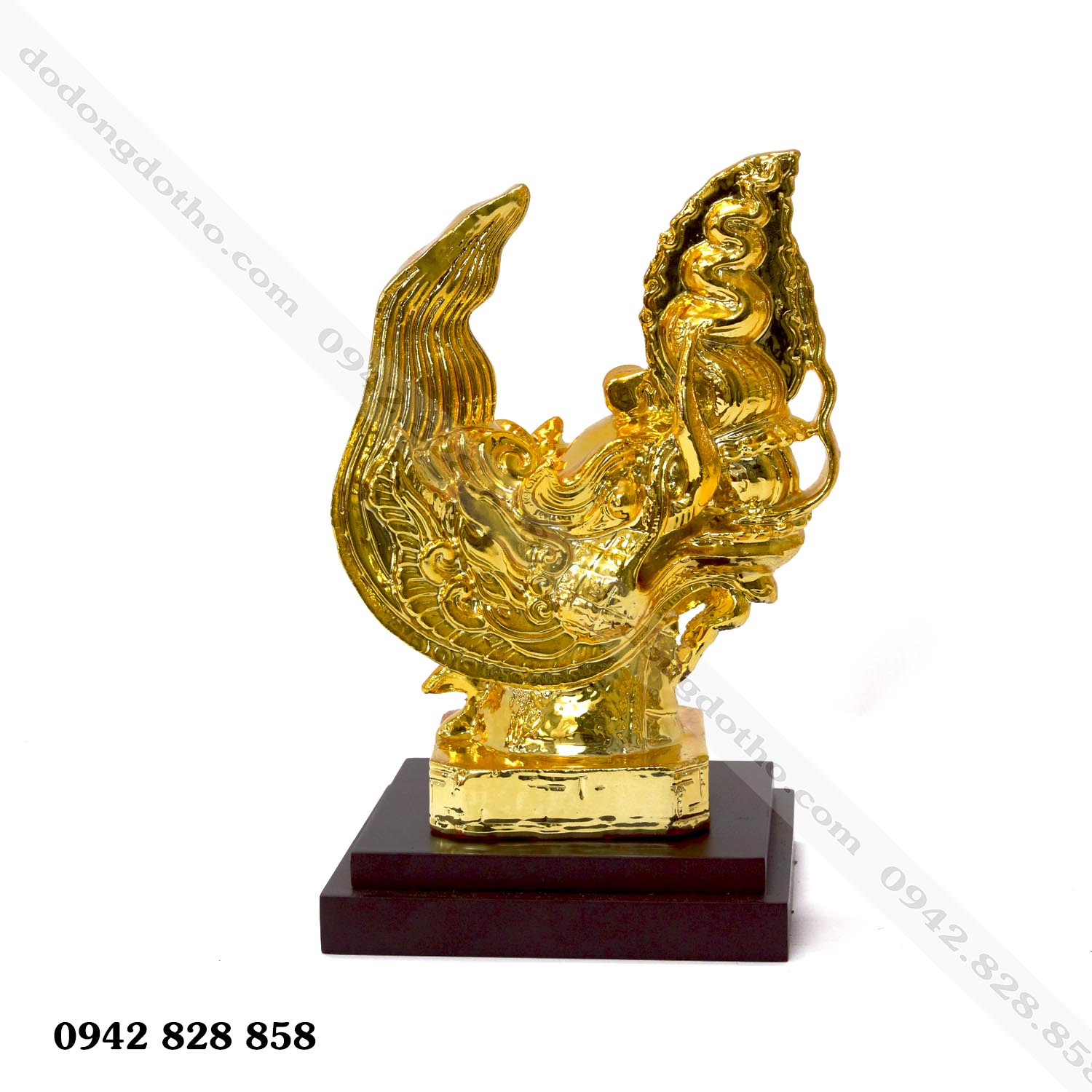 ĐẦU RỒNG THỜI LÝ MẠ VÀNG 20CM