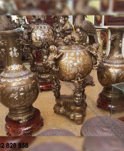 ĐỈNH CẦU KHẢM TAM KHÍ VÀ ĐÔI LỌ TAI VOI 1M2