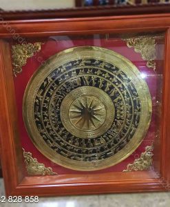 TRANH MẶT TRỐNG ĐỒNG ĐỒNG VÀNG SƠN ĐEN 60x60cm