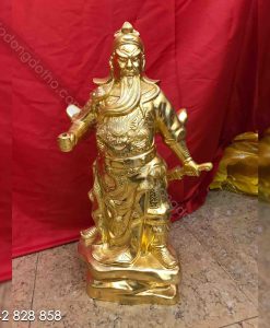TƯỢNG QUAN VÂN TRƯỜNG THIẾP VÀNG 60CM