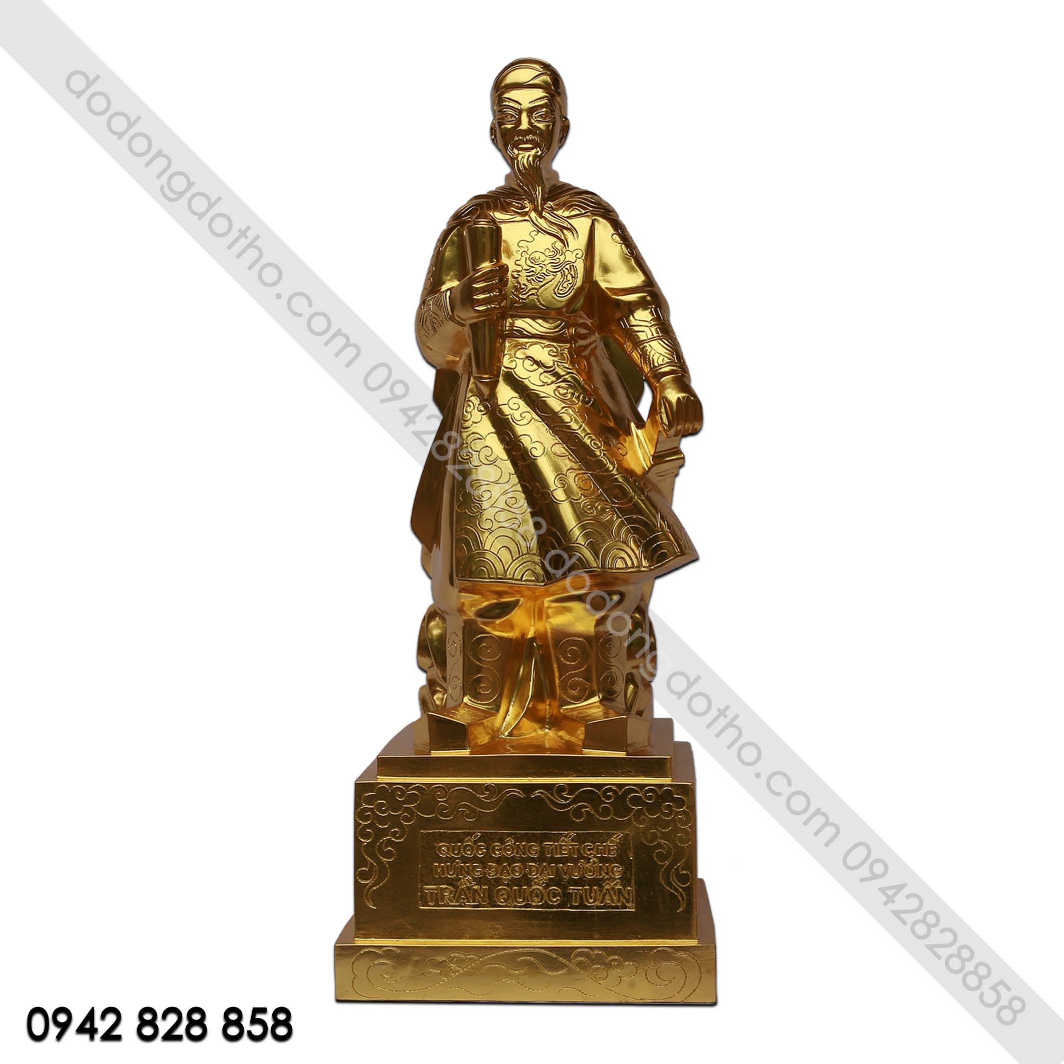 TƯỢNG TRẦN HƯNG ĐẠO MẠ VÀNG CAO 50CM