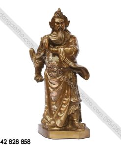 TƯỢNG QUAN VÂN TRƯỜNG KHẢM TAM KHÍ 60CM