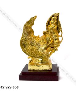 ĐẦU RỒNG THỜI LÝ MẠ VÀNG 20CM