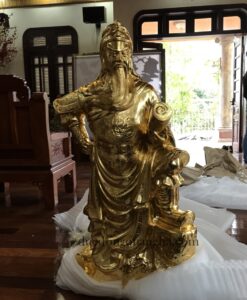TƯỢNG QUAN VÂN TRƯỜNG 1M20 THIẾP VÀNG 9999
