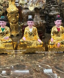 TƯỢNG PHẬT TAM TÒA THÁNH MẪU CAO 81 MẠ VÀNG 24K