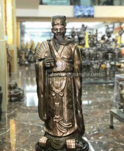 TƯỢNG GIA CÁT LƯỢNG ĐỒNG ĐỎ CẠO MÀU CAO 90CM