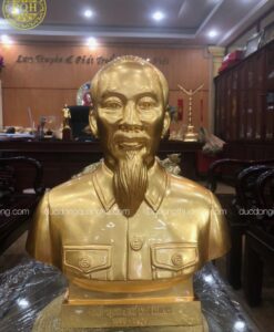 TƯỢNG BÁC HỒ BÁN THÂN CAO 50CM THIẾP VÀNG 9999