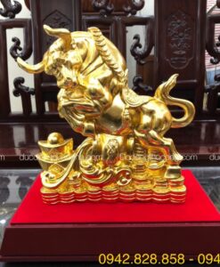 TRÂU TRỌI ĐỨNG VÀNG DÁT VÀNG 9999