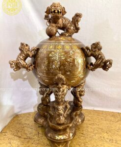 ĐỈNH CẦU 90CM KHẢM NGŨ SẮC