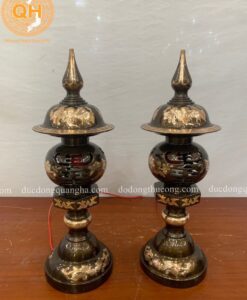 ĐÈN THỜ ĐỒNG ĐỎ MÀU PHỚT NỈ