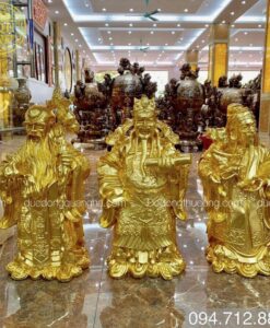 TƯỢNG TAM ĐA CAO 60CM THẾP VÀNG 9999