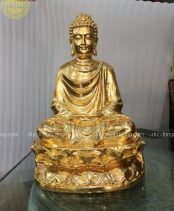 TƯỢNG THÍCH CA NGỒI SEN DÁT VÀNG 9999