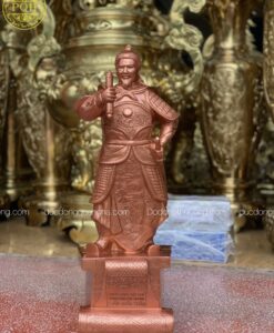 TƯỢNG TRẦN HƯNG ĐẠO ÁO GIÁP MÀU ĐỒNG ĐỎ