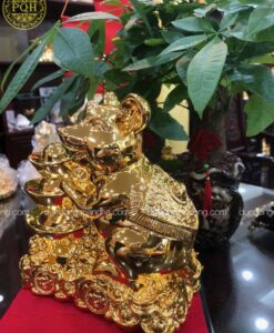 CHUỘT 3 THỎI VÀNG MẠ VÀNG 24K