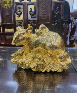 CHUỘT DÀN NẰM TIỀN MẠ VÀNG 24K
