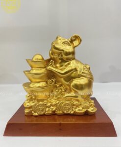 CHUỘT 3 THỎI VÀNG DÁT VÀNG 9999
