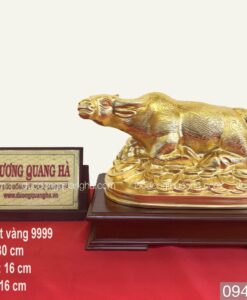 TRÂU NẰM TIỀN DÁT VÀNG 9999