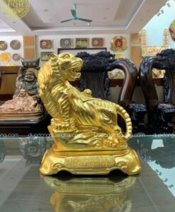 HỔ ĐỨNG ĐẾ ĐÁ TO DÁT VÀNG 9999