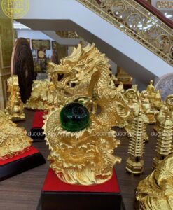 RỒNG NGỌC DÁT VÀNG 9999