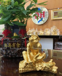 KHỈ CÀNH CỦI DÁT VÀNG 9999