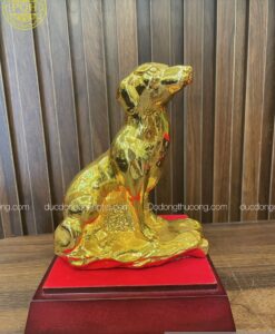TƯỢNG CHÓ MẠ VÀNG 24K