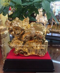 LỢN THUYỀN VÀNG MẠ VÀNG 24K