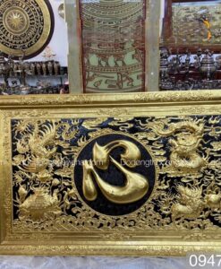 TRANH CHỮ TÂM TỨ LINH THẾP VÀNG 9999