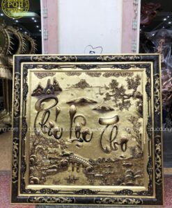 TRANH CHỮ PHÚC LỘC THỌ KHUNG ĐỒNG GIẢ CỔ