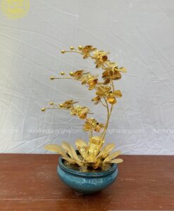 CHẬU LAN 3 CÀNH MẠ VÀNG 24K