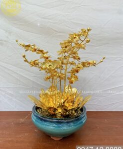 CHẬU LAN 7 CÀNH MẠ VÀNG 24K