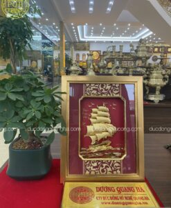 TRANH QUÀ TẶNG THUYỀN BUỒM MẠ VÀNG 24K