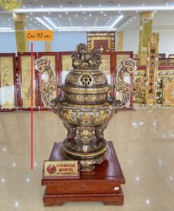 ĐỈNH TAI MÂY 97CM KHẢM NGŨ SẮC