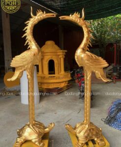 HẠC ĐỒNG VÀNG CAO 1M97 THẾP VÀNG 9999