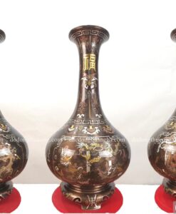 LỌ CỦ TỎI ĐỒNG ĐỎ KHẢM NGŨ SẮC