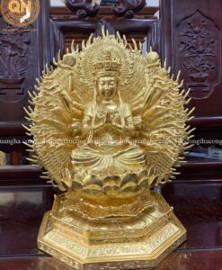 TƯỢNG THIÊN THỦ THIÊN NHÃN CAO 42CM DÁT VÀNG 9999