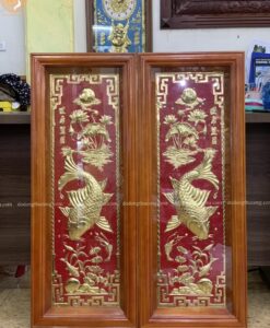 TRANH CÁ CHÉP 1M NỀN ĐỎ